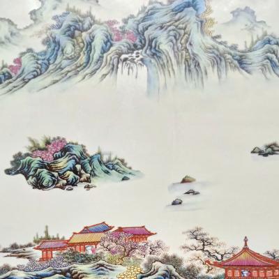 tranh sứ sơn thuỷ, gốm sứ trung quốc cao cấp